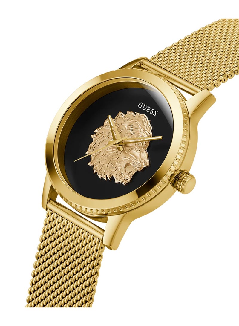 GUESS Monarch Men's Analog Gold Tone Stainless Steel Mesh Watch GW0702G1 - 44mm - Image 2