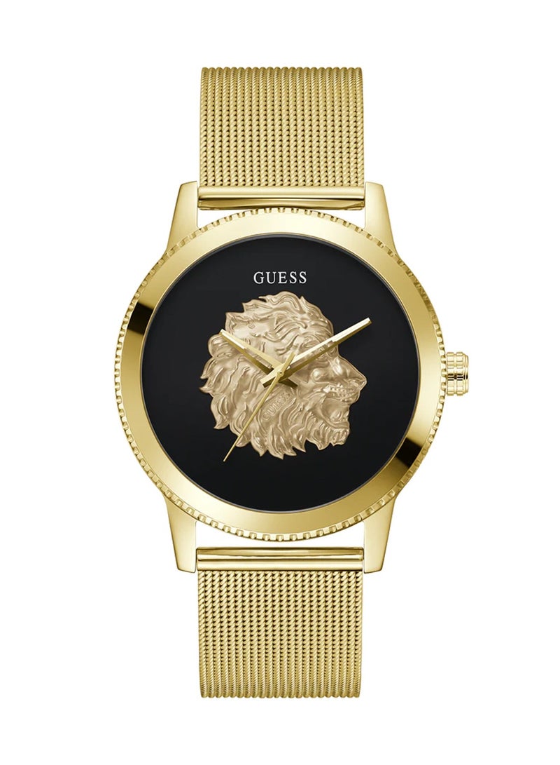 GUESS Monarch Men's Analog Gold Tone Stainless Steel Mesh Watch GW0702G1 - 44mm - Image 1