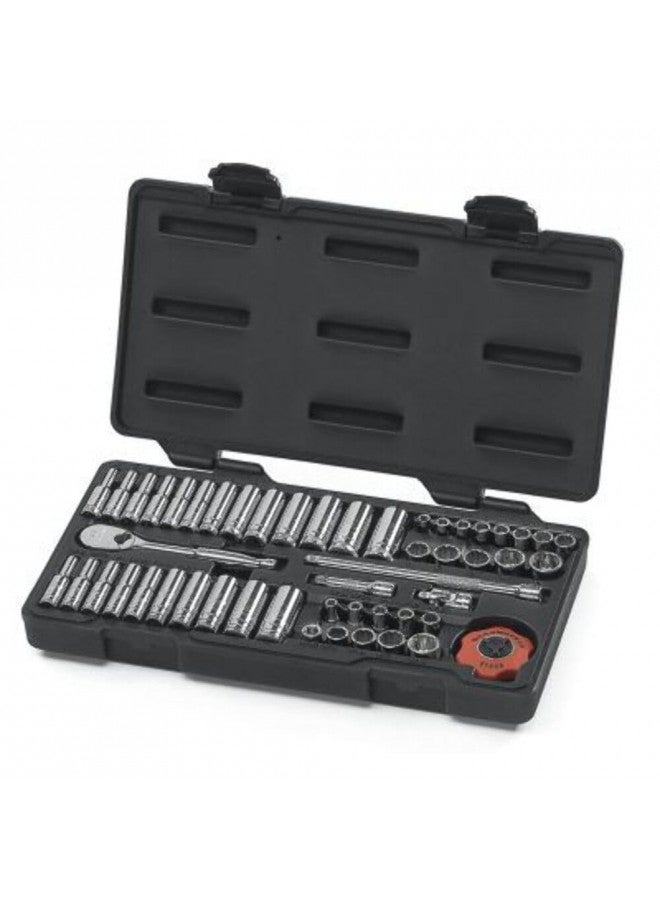 GEARWRENCH 51 Pc. 1/4" Drive 12 Pt. Mechanics Tool Set, Standard & Deep, SAE/Metric - 80301