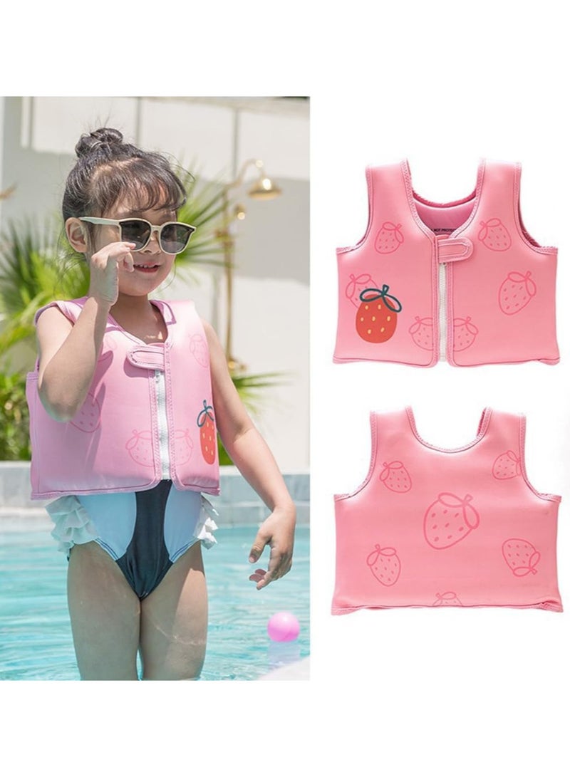 AUTOYSUR Kids Swim Vest Child Swimming Jackets Toddlers Floatie Swim Trainer Jackets Swimwears for Child Learn Swiming Training Pink - Image 1