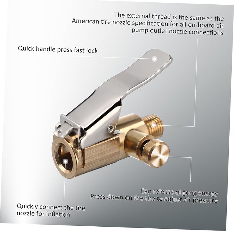 قطعتان من فوهة التوصيل السريع لنفخ الإطارات السوداء، محول هواء تشاك للضاغط - Image 5