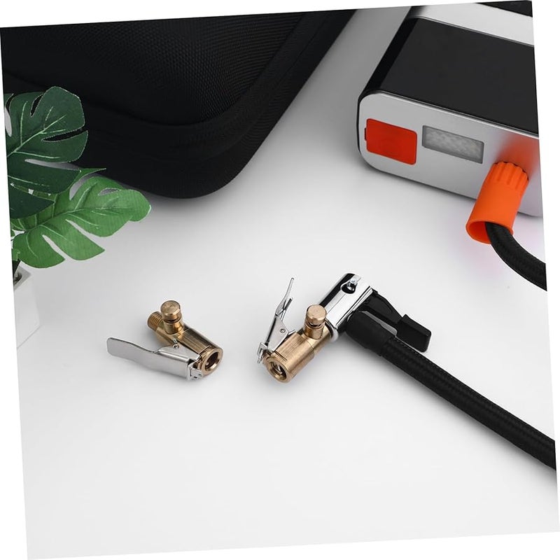 قطعتان من فوهة التوصيل السريع لنفخ الإطارات السوداء، محول هواء تشاك للضاغط - Image 4