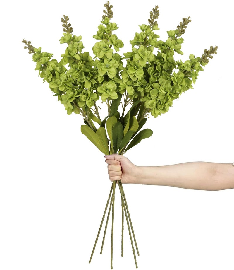 IPOPU Delphinium Artificial Flowers Green Snapdragon Flowers 6 PCS Antirrhinum Artificial Snapdragon Flowers 33.5 in Long Stem Flowers for Tall Vase Wedding Home Decor (Green) - Image 1