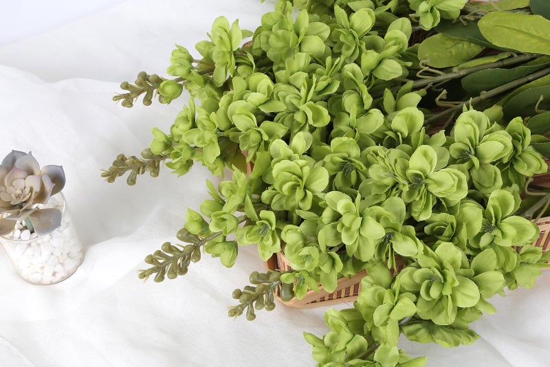IPOPU Delphinium Artificial Flowers Green Snapdragon Flowers 6 PCS Antirrhinum Artificial Snapdragon Flowers 33.5 in Long Stem Flowers for Tall Vase Wedding Home Decor (Green) - Image 2