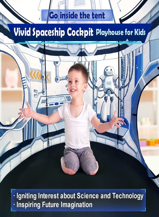 Senodeer Rocket Ship Kids Play Tent: 3Pcs Toddlers Pop Up Ball Pit and Play Tunnel for Indoor Outdoor, Spaceship Baby Playhouse Toys for 1-3 Year Old Boys Girls (3 in 1 Kids Tent) - Image 3