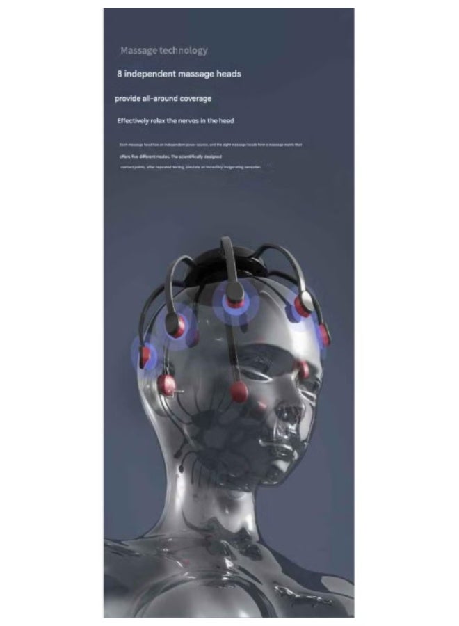 Electric scalp massager with three modes, 360-degree head massager, portable wireless head scratching massager for stress relief - Image 4