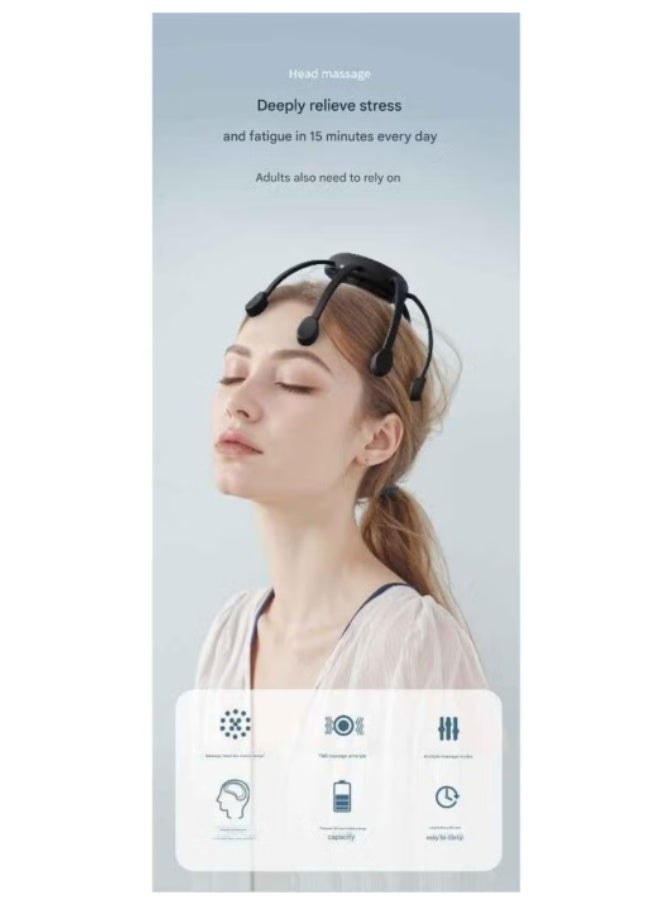 Electric scalp massager with three modes, 360-degree head massager, portable wireless head scratching massager for stress relief - Image 3