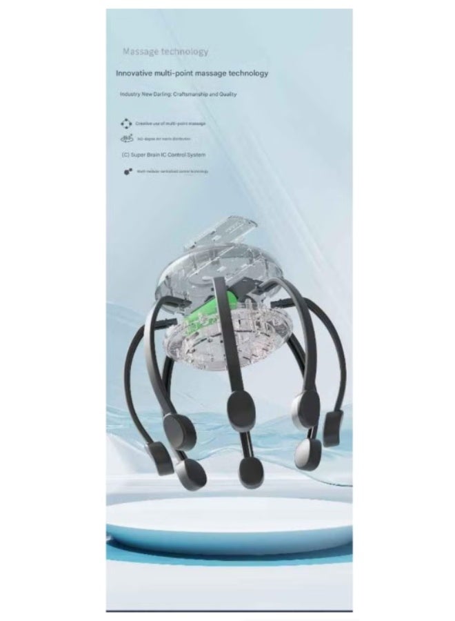 Electric scalp massager with three modes, 360-degree head massager, portable wireless head scratching massager for stress relief - Image 2