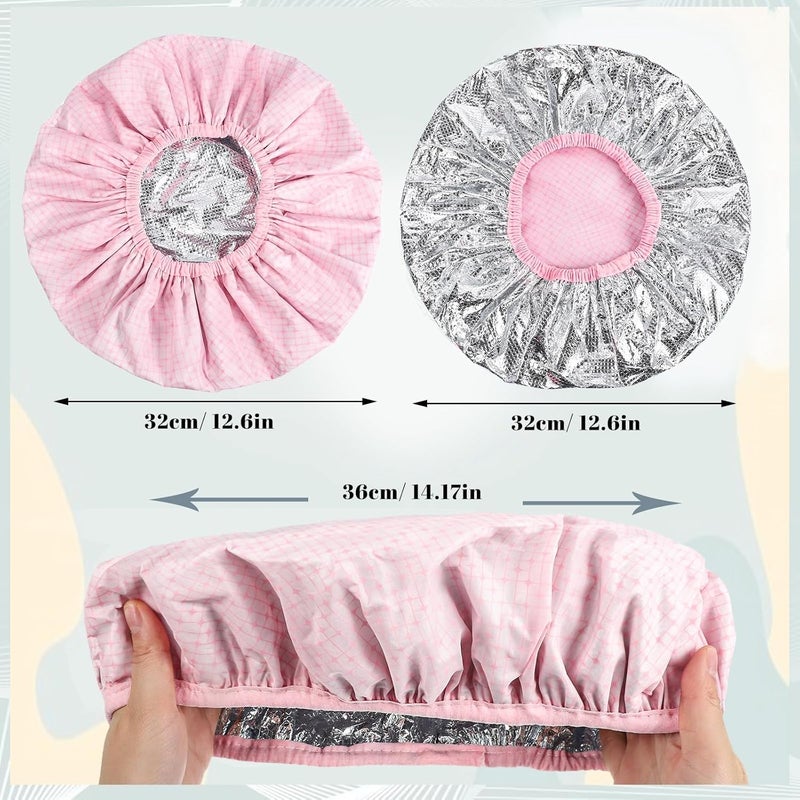 WSICSE 2 Pcs Double Layer Deep Conditioning Cap, Large Heat Cap Shower Cap Steam Cap Processing Caps for Long Thick Hair - Image 2