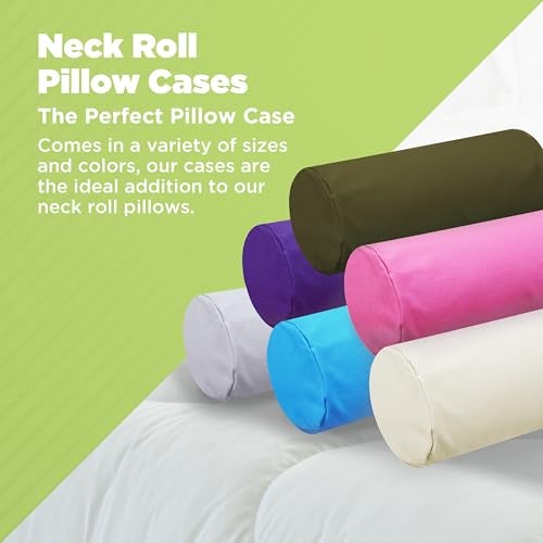 Bean Products Heavy Duty Cotton Neck Roll Pillowcase - Soft and Breathable 10 oz Fabric Pillow Cover for - Fully Enclosed Sleeve Design Washable Pillow Protector - Made in USA - Navy, 6" x 16" - Image 2