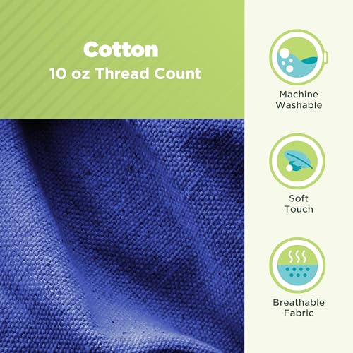Bean Products Heavy Duty Cotton Neck Roll Pillowcase - Soft and Breathable 10 oz Fabric Pillow Cover for - Fully Enclosed Sleeve Design Washable Pillow Protector - Made in USA - Navy, 6" x 16" - Image 3