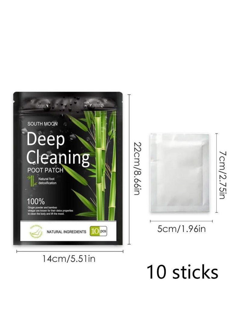 ساوث مون 10 قطع من ضمادات القدم المطهرة للتخلص من السموم لصقات النوم والتوتر وتخفيف الجفاف للعناية بالقدم وتحسين جودة النوم - Image 3