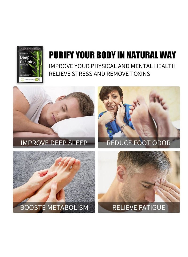 ساوث مون 10 قطع من ضمادات القدم المطهرة للتخلص من السموم لصقات النوم والتوتر وتخفيف الجفاف للعناية بالقدم وتحسين جودة النوم - Image 5