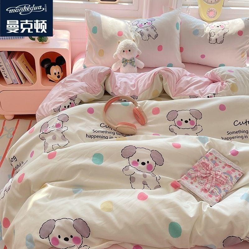 A-level baby and girl heart-shaped bedding set -4-piece duvet cover, bed sheet, and mattress protection - Image 2