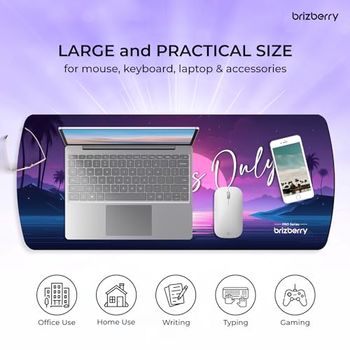ARTBRIZ® Brizberry Extended Mouse Pad, Desk Mat, 740mm x 310mm x 3mm Large Printed Premium Anti Skid Rubber Base for Desktop Laptop Keyboard (DM Design 10) - Image 4