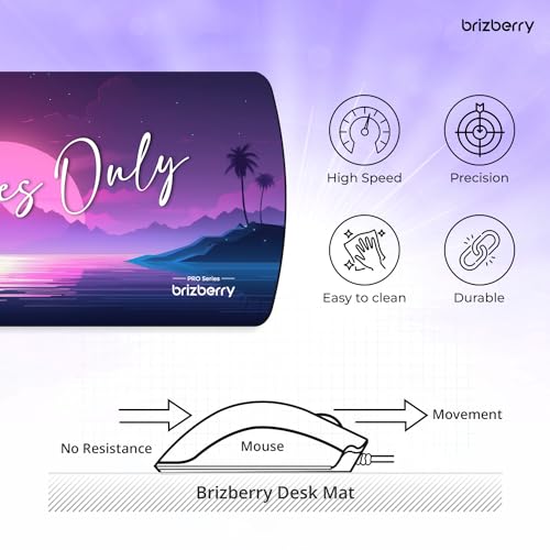 ARTBRIZ® Brizberry Extended Mouse Pad, Desk Mat, 740mm x 310mm x 3mm Large Printed Premium Anti Skid Rubber Base for Desktop Laptop Keyboard (DM Design 10) - Image 5