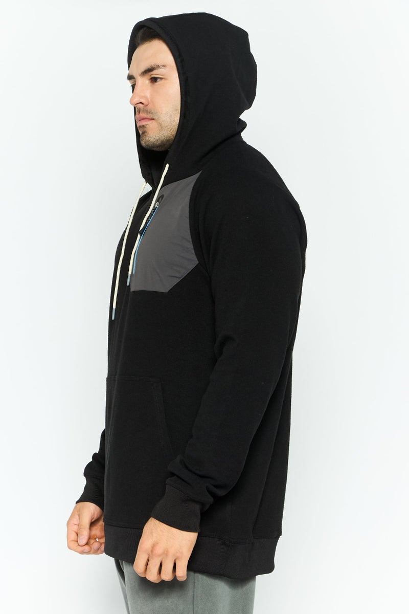 Avalanche Men Sportswear Fit Textured Long Sleeves Outdoor Sweatshirt, Black - Image 3