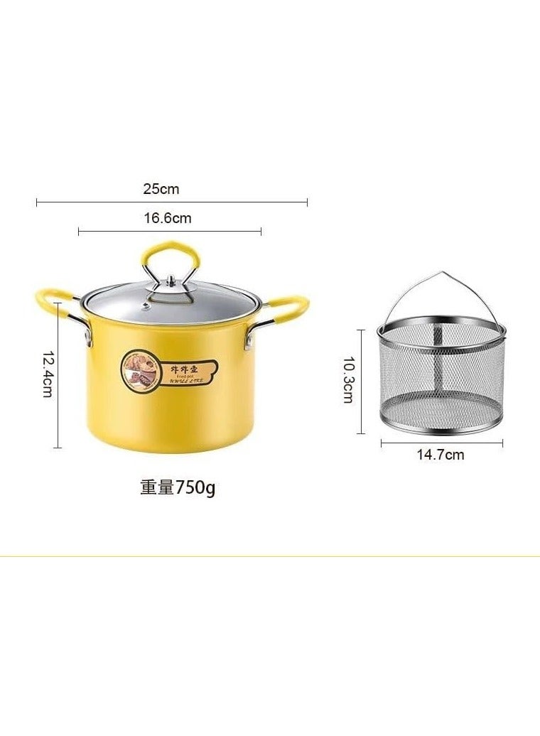 2L Stainless Steel Deep Fryer Pot with Filter Lid for Frying Oil - Image 3