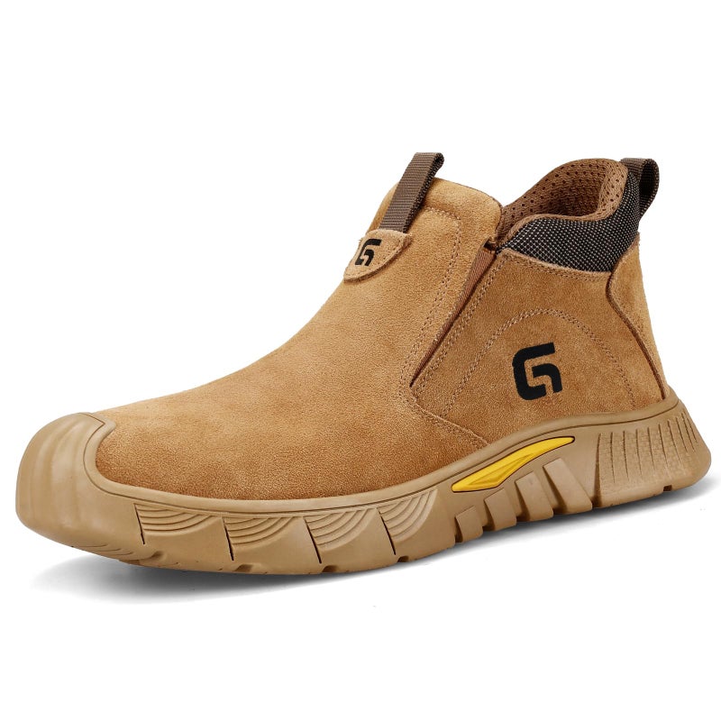 GLANOUDUN Welder Boot, Brown, Steel Toe, Ankle, Unisex, Size 9, 10.5, Modern, Work-Utility - Image 1