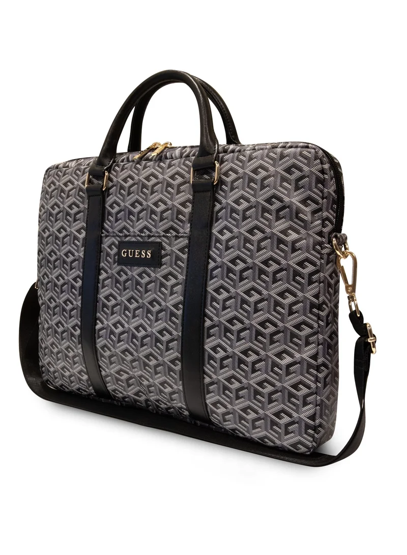 GUESS Computer Bag with Gcube Stripes Compatible with Devices up to 16" and Full device protection - Black