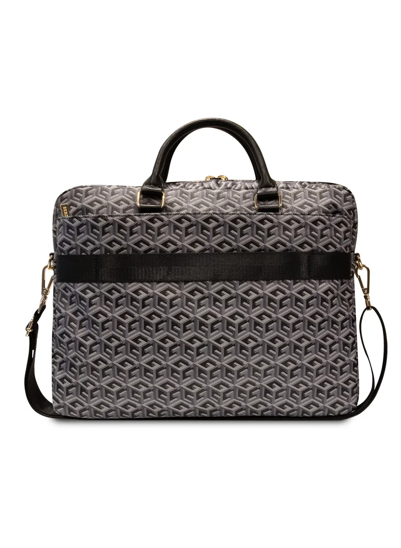 GUESS Computer Bag with Gcube Stripes Compatible with Devices up to 16" and Full device protection - Black