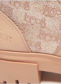 Lee Cooper بوت عالي القطع برباط مزين بالشعار للفتيات  - Image 3