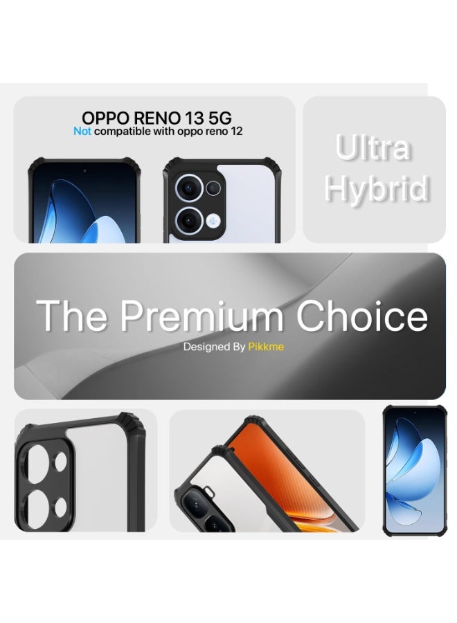Case for Oppo A6 Pro 5G Clear Cover Hard PC Back Cover with Shockproof TPU Black Border 360 Degree Impact Resistant non-Yellowing Transparent Cover For Oppo A6 Pro 5G - Image 5