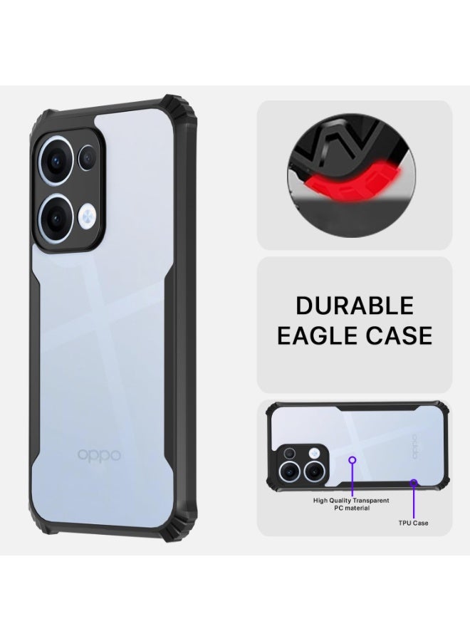 Case for Oppo A6 Pro 5G Clear Cover Hard PC Back Cover with Shockproof TPU Black Border 360 Degree Impact Resistant non-Yellowing Transparent Cover For Oppo A6 Pro 5G - Image 4