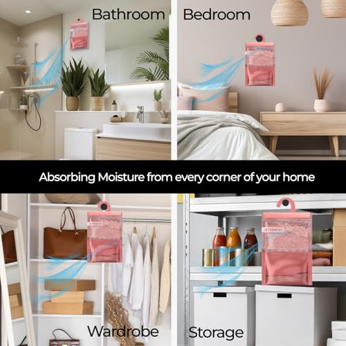 Humicure Moisture Absorber Dehumidifier | 500ml Absorption Capacity | Prevents Mold, Dampness & Odor in Wardrobe, Bathroom, Kitchen & Bedroom | 220g x 6 (Fragrance Combo) - Image 3