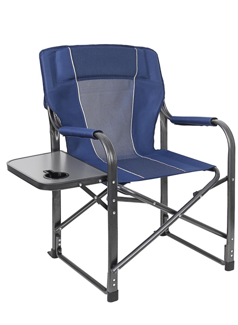 GO2CAMPS Premium Heavy-Duty Director Camping Chair with Foldable Side Table | Built-In Cup Holder Outdoor Chair for Camping, Hiking, Picnic, Fishing, Beach, Tailgating and Backyard Lounging and Events - Image 1