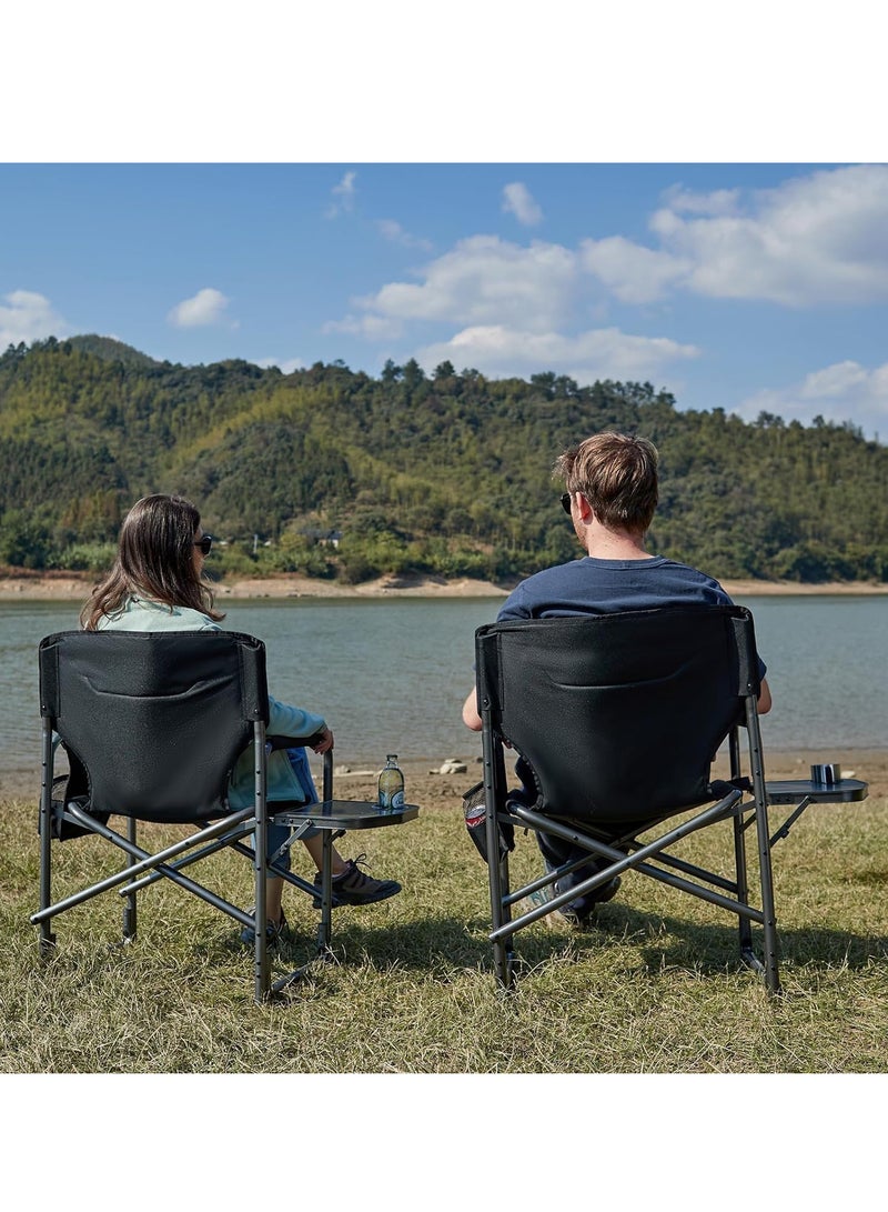 GO2CAMPS Premium Heavy-Duty Director Camping Chair with Foldable Side Table | Built-In Cup Holder Outdoor Chair for Camping, Hiking, Picnic, Fishing, Beach, Tailgating and Backyard Lounging and Events - Image 5