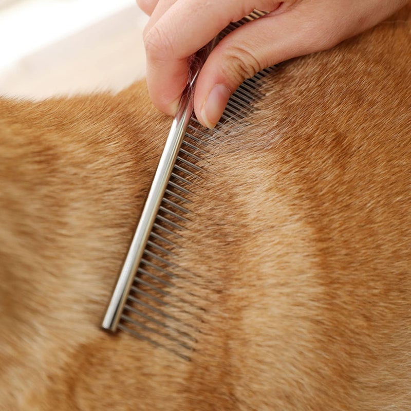 Kopal Stainless Steel Comb Set for Dogs and Cats, Pet Metal Brusher, Silver, Pack of 3 - Image 4