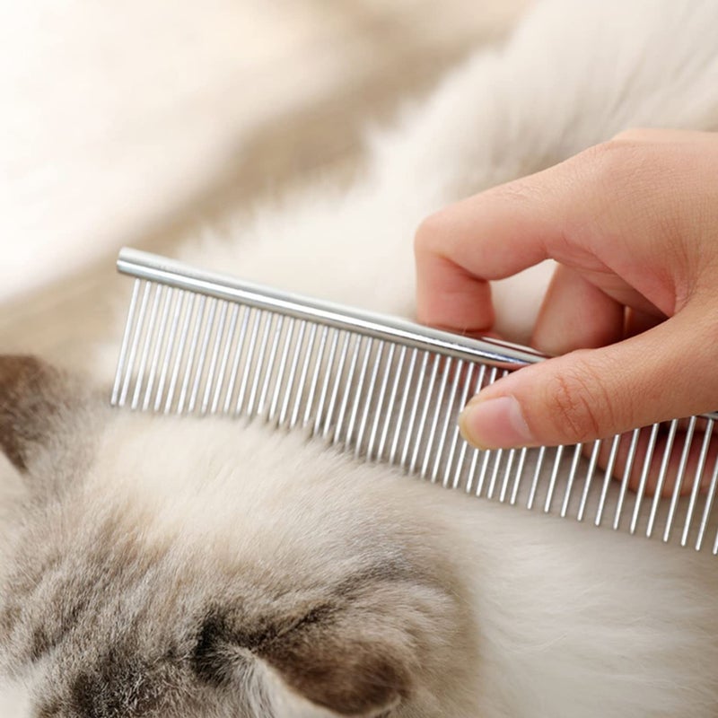 Kopal Stainless Steel Comb Set for Dogs and Cats, Pet Metal Brusher, Silver, Pack of 3 - Image 5