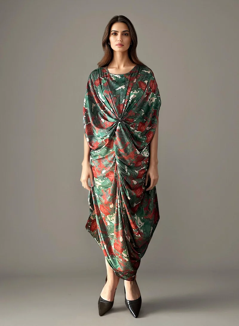 ECSTACY printed pleated dress