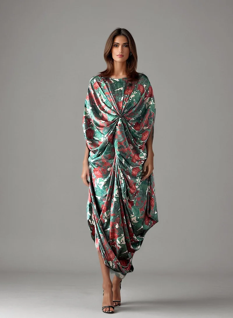 ECSTACY printed pleated dress