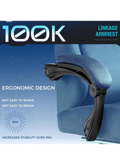 ACPLAY Ergonomic Gaming Chair with Footrest, High-Back Design, Adjustable Recline, Breathable & Comfortable Fabric, Lumbar Support, Large Size for Adults  - Image 3