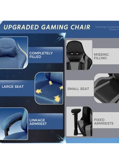 ACPLAY Ergonomic Gaming Chair with Footrest, High-Back Design, Adjustable Recline, Breathable & Comfortable Fabric, Lumbar Support, Large Size for Adults  - Image 4