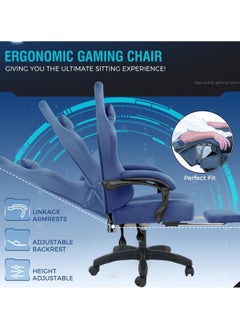 ACPLAY Ergonomic Gaming Chair with Footrest, High-Back Design, Adjustable Recline, Breathable & Comfortable Fabric, Lumbar Support, Large Size for Adults  - Image 5