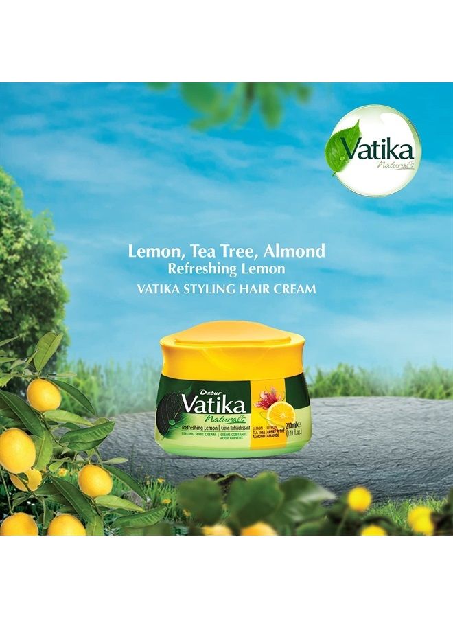 Dabur كريم شعر فاتيكا ناتشورالز، كريم ترطيب طبيعي للشعر للرجال والنساء مع جميع أنواع الشعر - الشعر القصير، الطويل، الجاف أو المعالج بالألوان، مرطب لفروة الرأس (210 مل، ليمون منعش) - Image 2