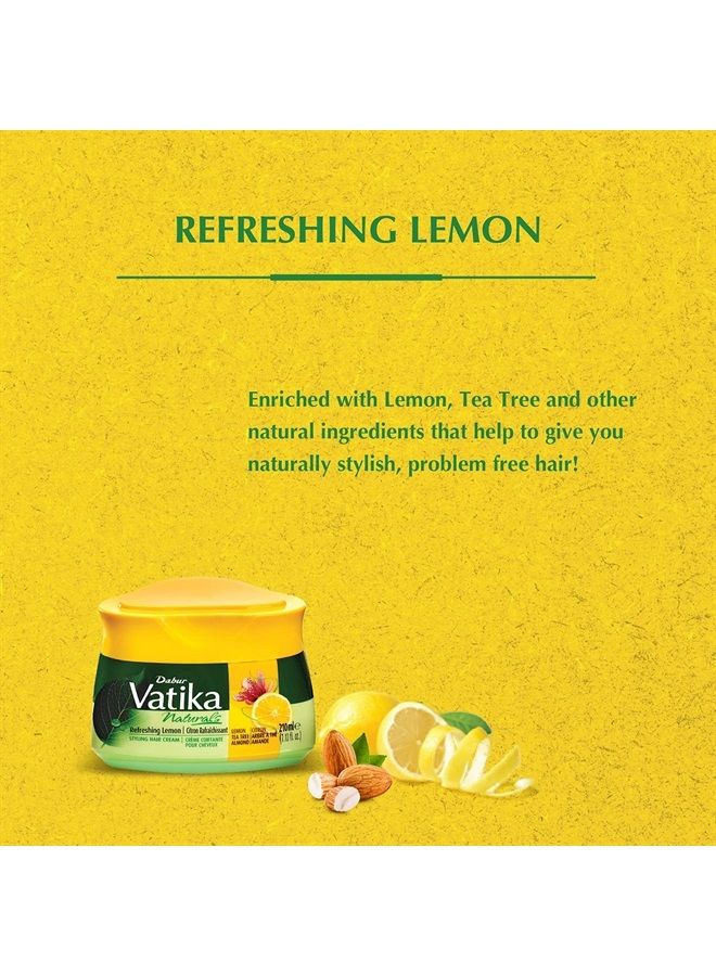 Dabur كريم شعر فاتيكا ناتشورالز، كريم ترطيب طبيعي للشعر للرجال والنساء مع جميع أنواع الشعر - الشعر القصير، الطويل، الجاف أو المعالج بالألوان، مرطب لفروة الرأس (210 مل، ليمون منعش) - Image 3