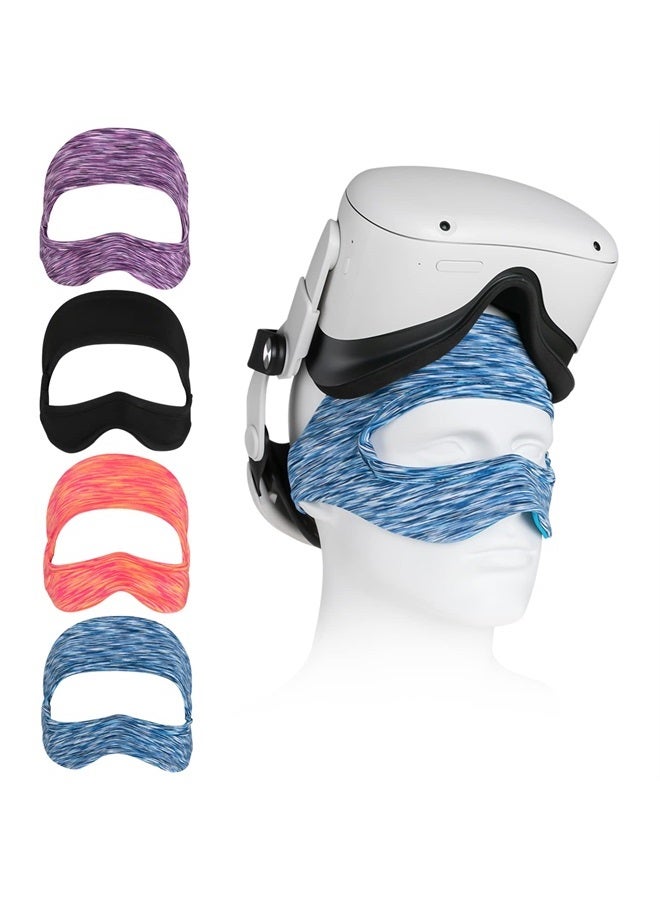 Ermorgen 4 Pack Ermorgen Sweat Guard Band Compatible for Oculus Quest, Upgraded Breathable Face Cover VR Eye Mask, Elastic Adjustable Virtual Reality Accessories Protect Facial Skin for Workouts Supernatural