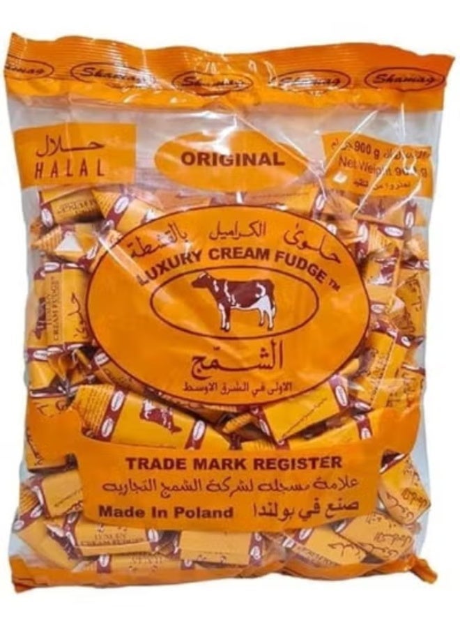 حلوى الشمغ الفاخرة من الكراميل والقشطة، بنكهة الكراميل الأصلية، 900 جم - Image 1