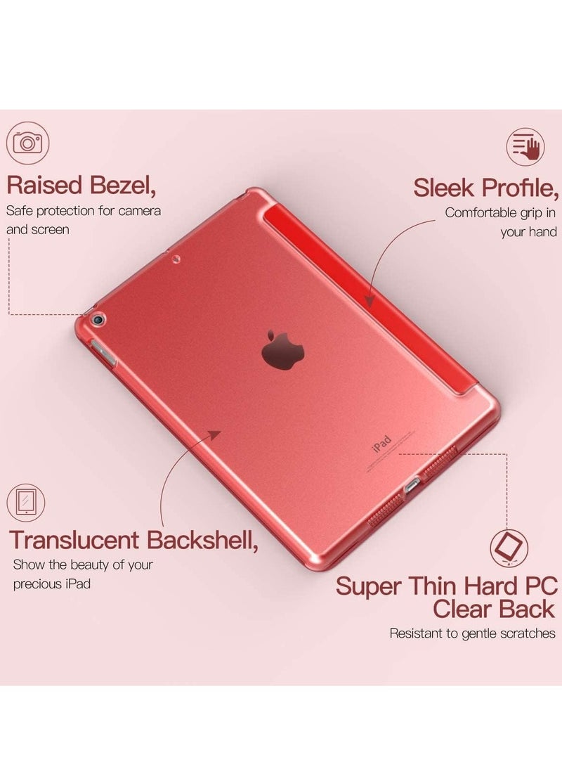 ELTRAZONE iPad 10.2 Case - Slim Translucent Hard PC Protective Smart Cover with Stand for iPad 9th/8th/7th Generation (2021/2020/2019) - Red - Image 5