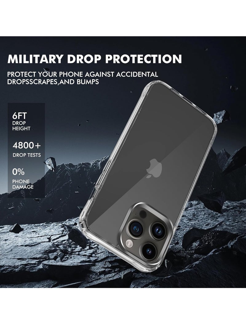 ELTRAZONE iPhone 15 Pro Max Case, Clear Case [Non Yellowing] [Military Grade Protection] with 2X Tempered Glass Screen and 2X Camera Lens Protectors, Shockproof and Air-Guard Corners - Image 3