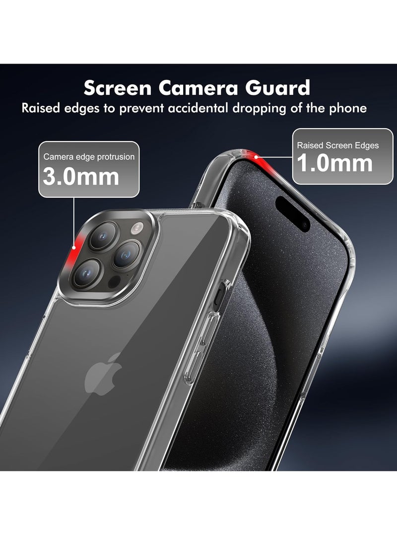 ELTRAZONE iPhone 15 Pro Max Case, Clear Case [Non Yellowing] [Military Grade Protection] with 2X Tempered Glass Screen and 2X Camera Lens Protectors, Shockproof and Air-Guard Corners - Image 4