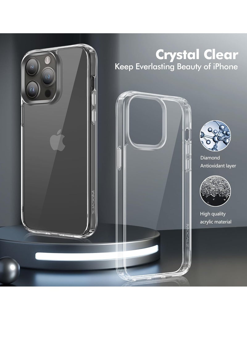 ELTRAZONE iPhone 15 Pro Max Case, Clear Case [Non Yellowing] [Military Grade Protection] with 2X Tempered Glass Screen and 2X Camera Lens Protectors, Shockproof and Air-Guard Corners - Image 5