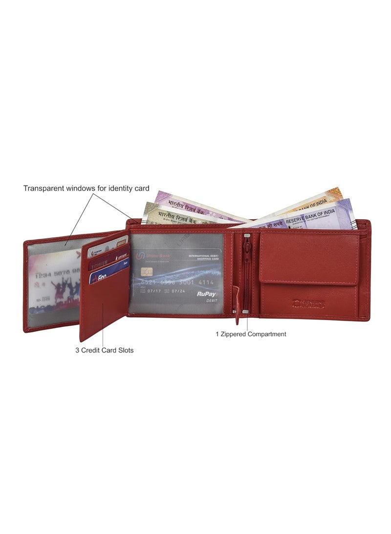 URBANFOREST URBAN FOREST Oliver Red Leather Wallet for Men - Image 3