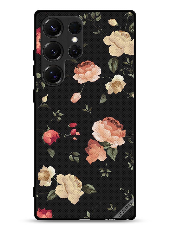 Covernex غطاء حماية لسامسونج جالاكسي S25 ألترا بتصميم فني لزهور خلفية - Image 1
