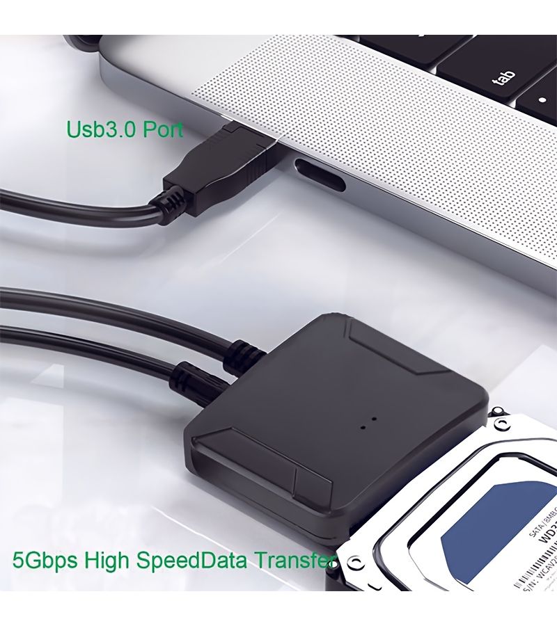 محوّل SATA III إلى USB 3.0 مع منفذ طاقة تيار مستمر لمحركات الأقراص الصلبة SSD وHDD مقاس 3.5 بوصة، يدعم نقل البيانات عالي السرعة، متوافق مع UASP، متوافق مع USB 1.1 و2.0 و3.0، طراز USB مربع مفرد. - Image 3