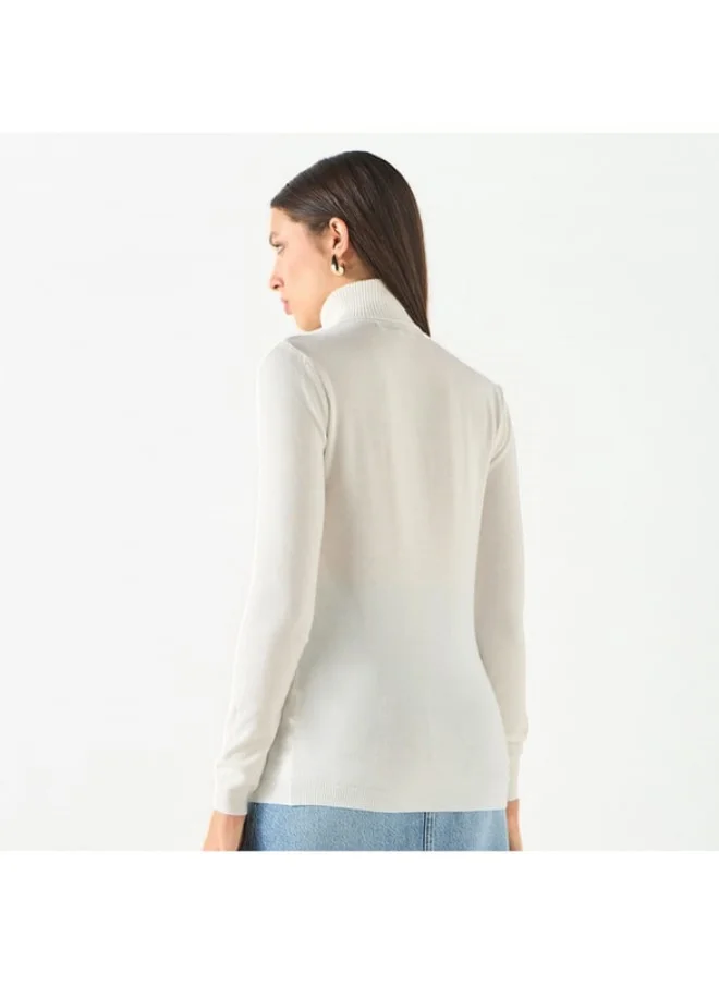 2Xtremz 2Xtremz Textured High Neck Sweater with Long Sleeves